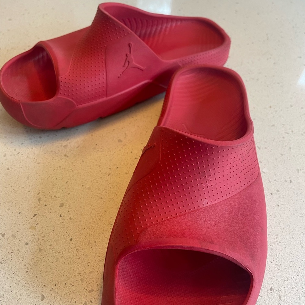 Red Jordan Slides